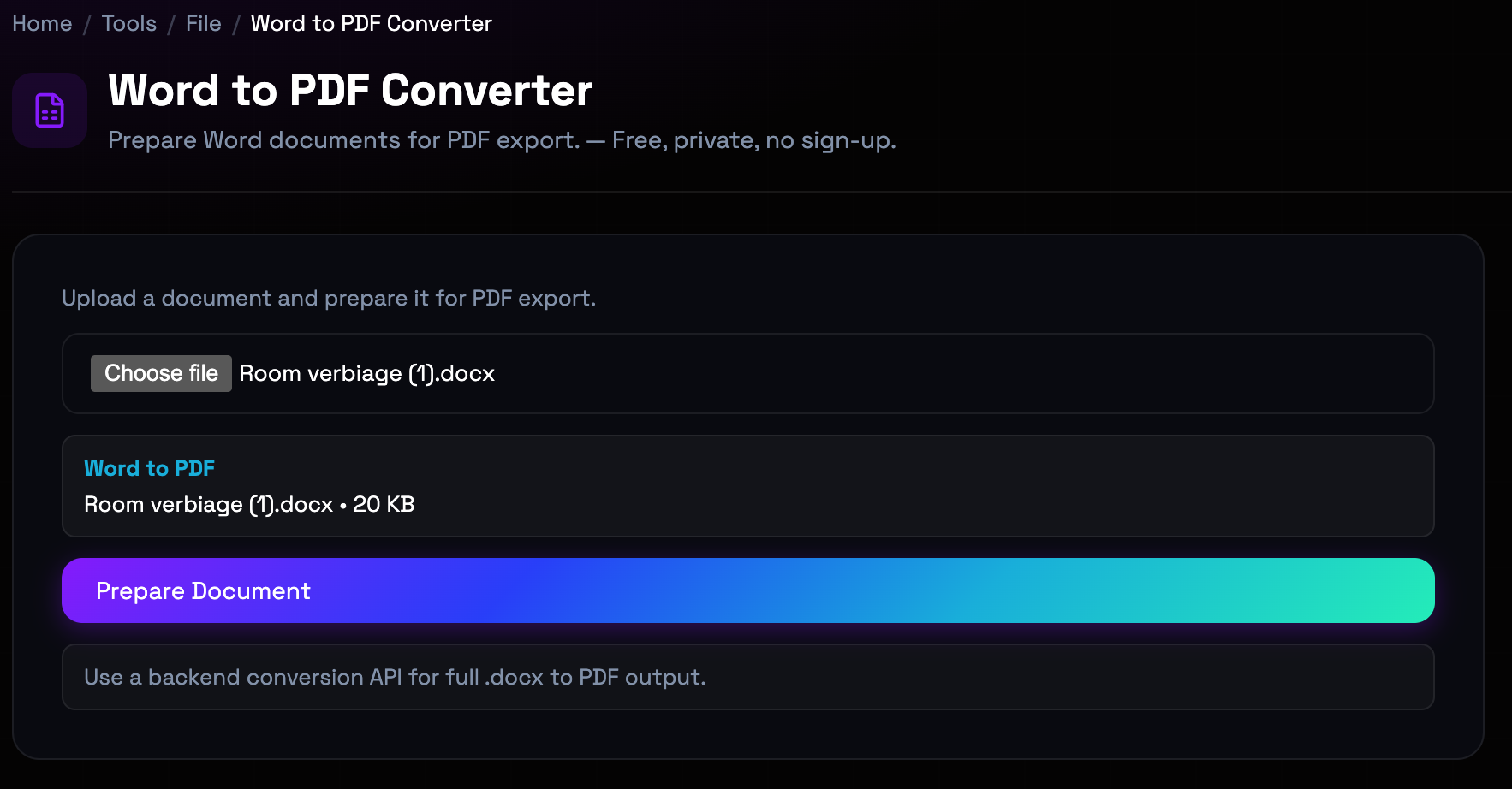 How to use Word to PDF Converter online — free, fast, and private